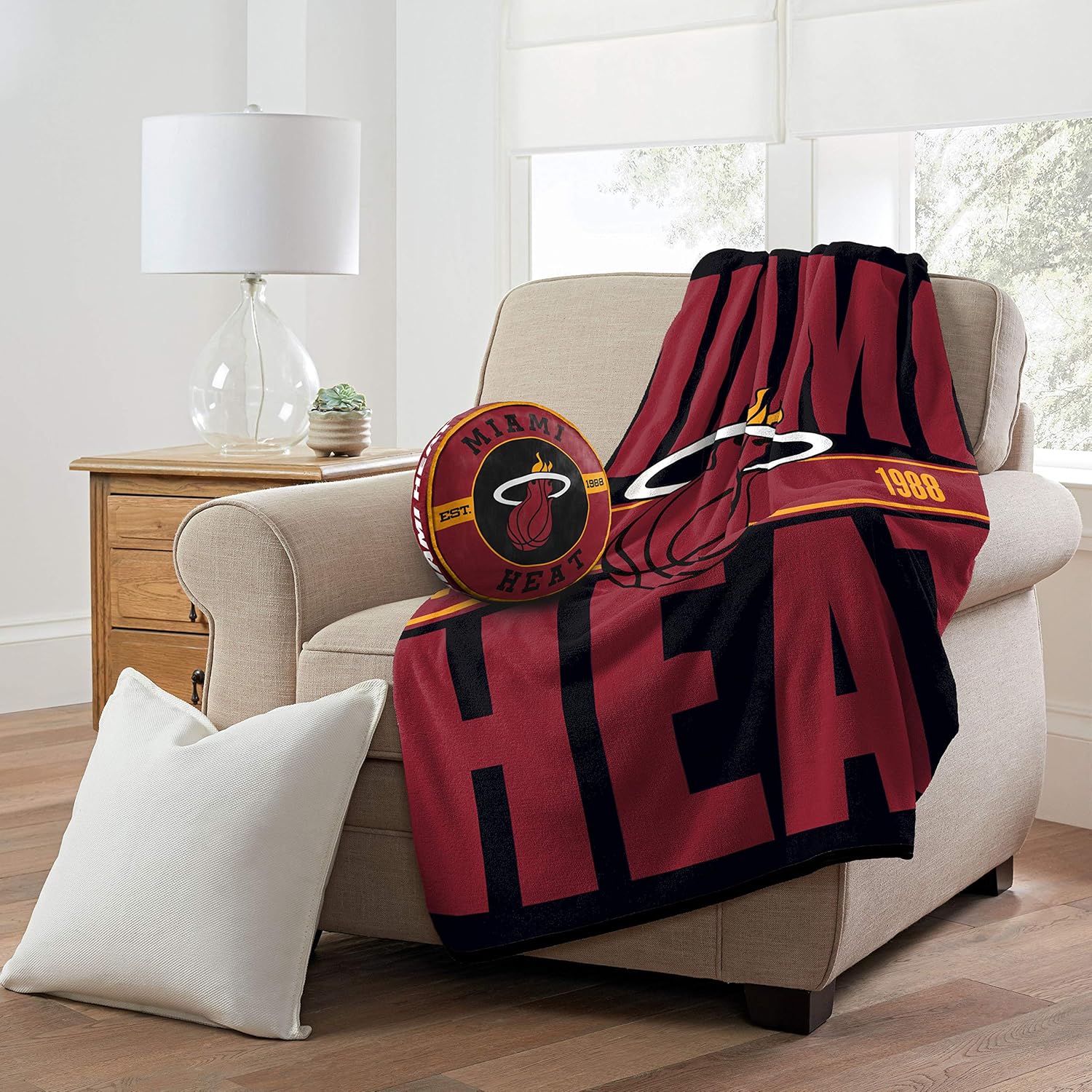 Northwest The Company Officially Licensed NBA Miami Heat 15" Travel to Go Cloud Pillow, Multi Color, One Size