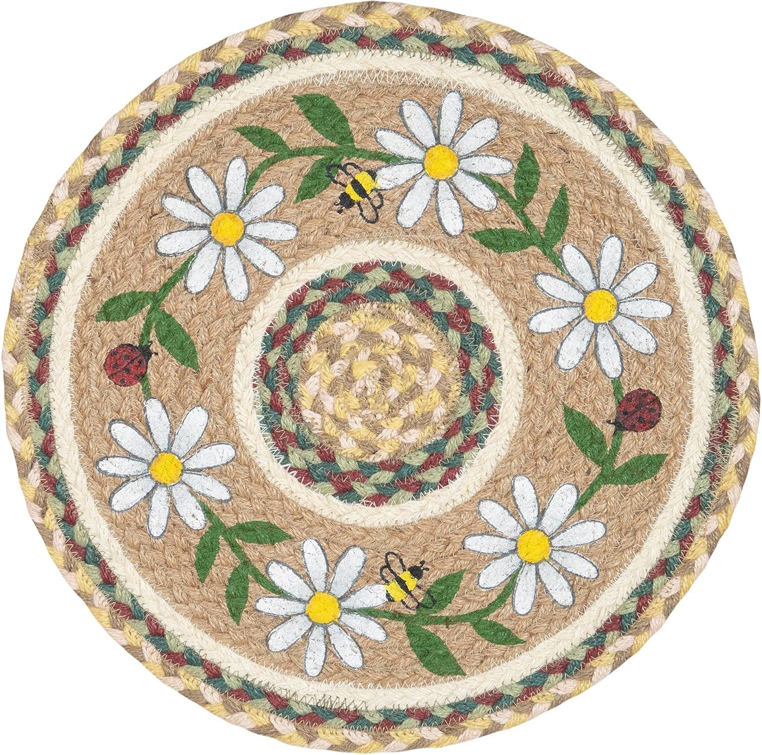 PM-RP-653 Daisy Printed Round Placemat 15"x15"