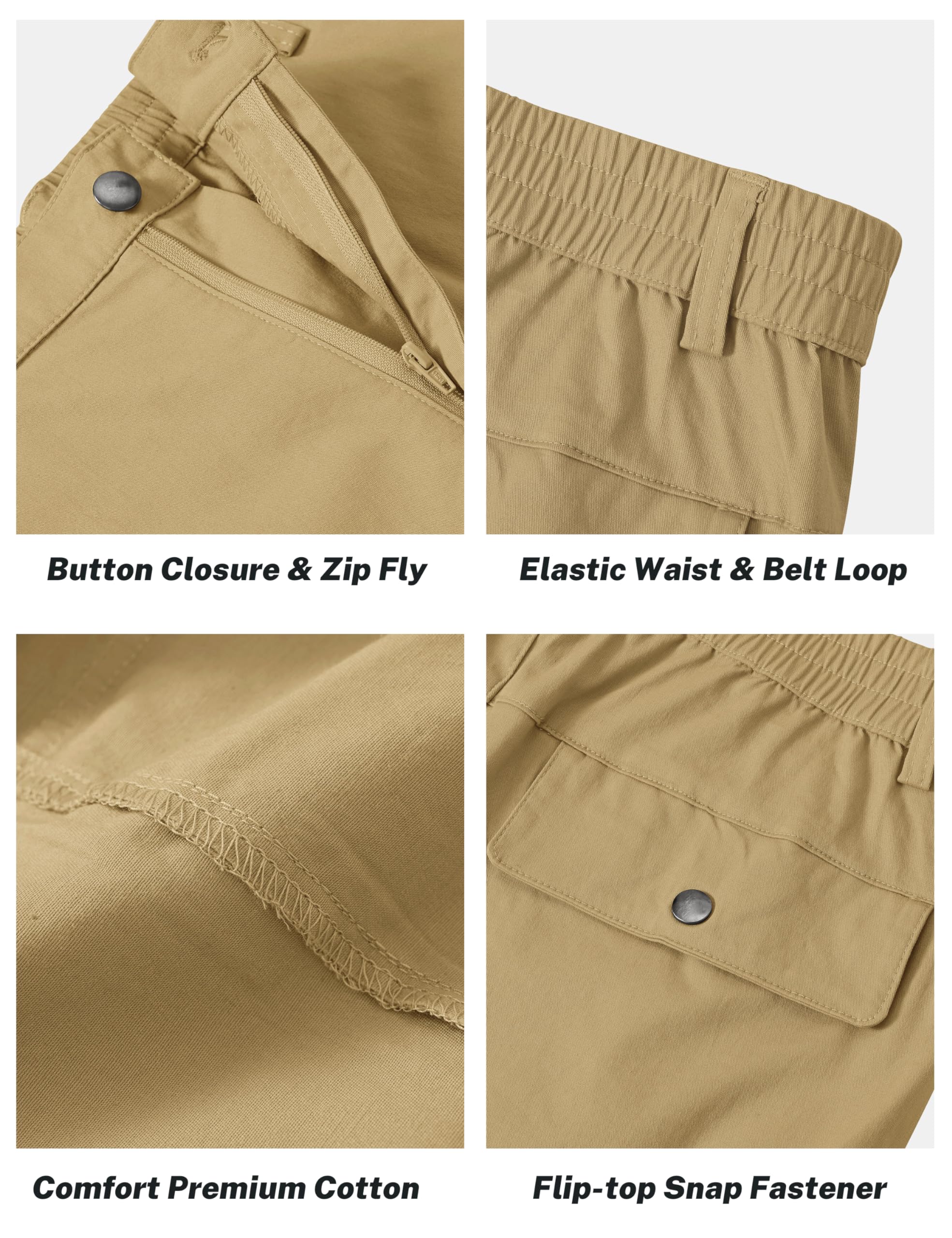 JINSHI Pantaloncini Cargo Uomo Cotone Shorts Bermuda Estivi Leggeri Lavoro Pantaloni Corti Sportivi da Escursionismo con Multi-Tasche
