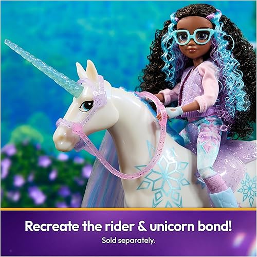 Miniatura 7 de Unicorn Academy, Glaciar Power of Friendship con silla y brida translúcidas, 11 pulgadas, muñecas y juguetes de unicornio para niñas de 4 años en