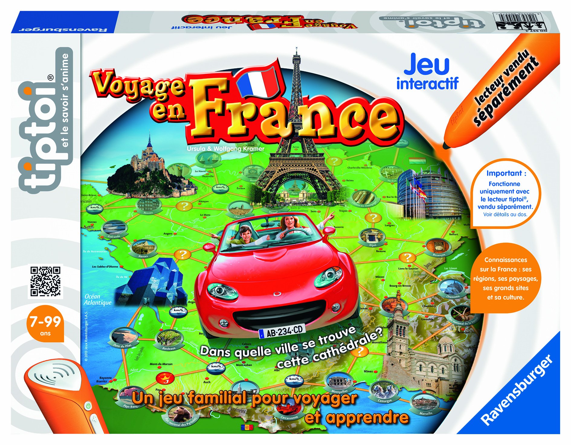 Ravensburger - 00557 - Jeu Éducatif - Jeu Voyage en France Tiptoi