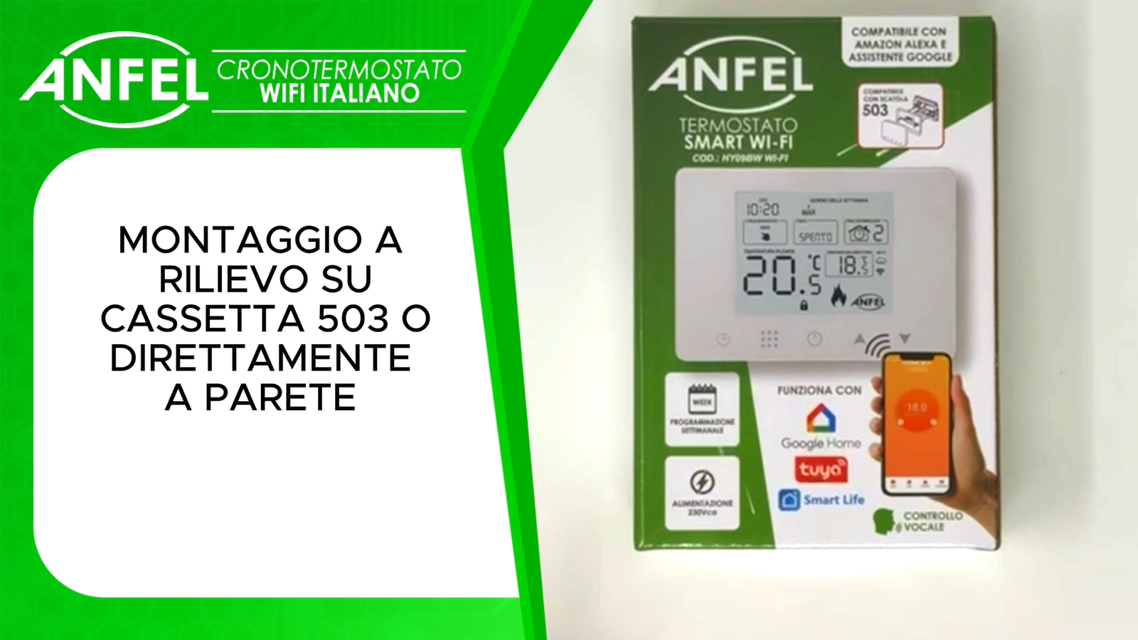 CRONOTERMOSTATO WIFI PROGRAMMABILE SMARTPHONE APP ALEXA TERMOSTATO CALDAIA DA PARETE O BOX 503 D… — immagine 11 di 16