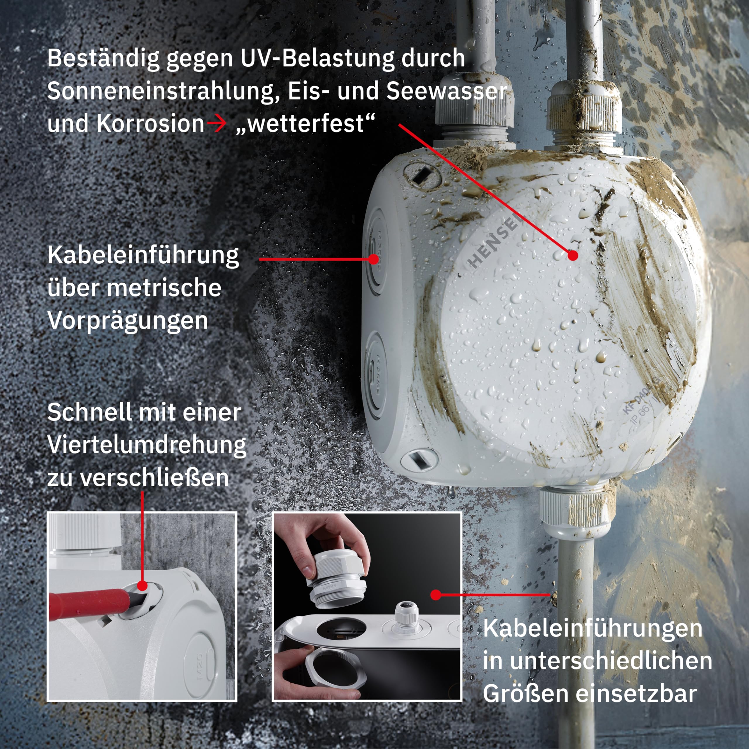 Hensel KF 1600 B Kabelabzweigkasten wetterfest IP66 ohne Klemme
