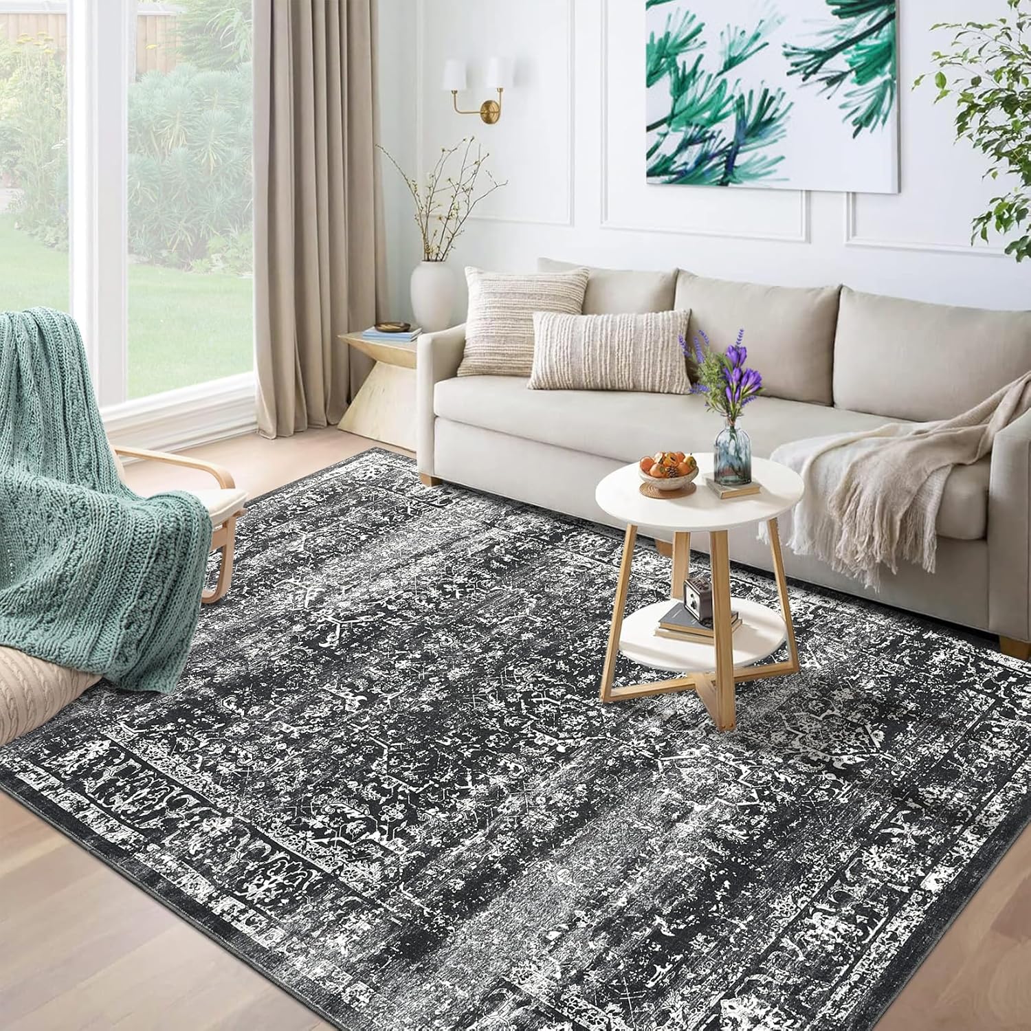 GarveeHome Washable Rugs 8x10 Rug for Living Room Vintage