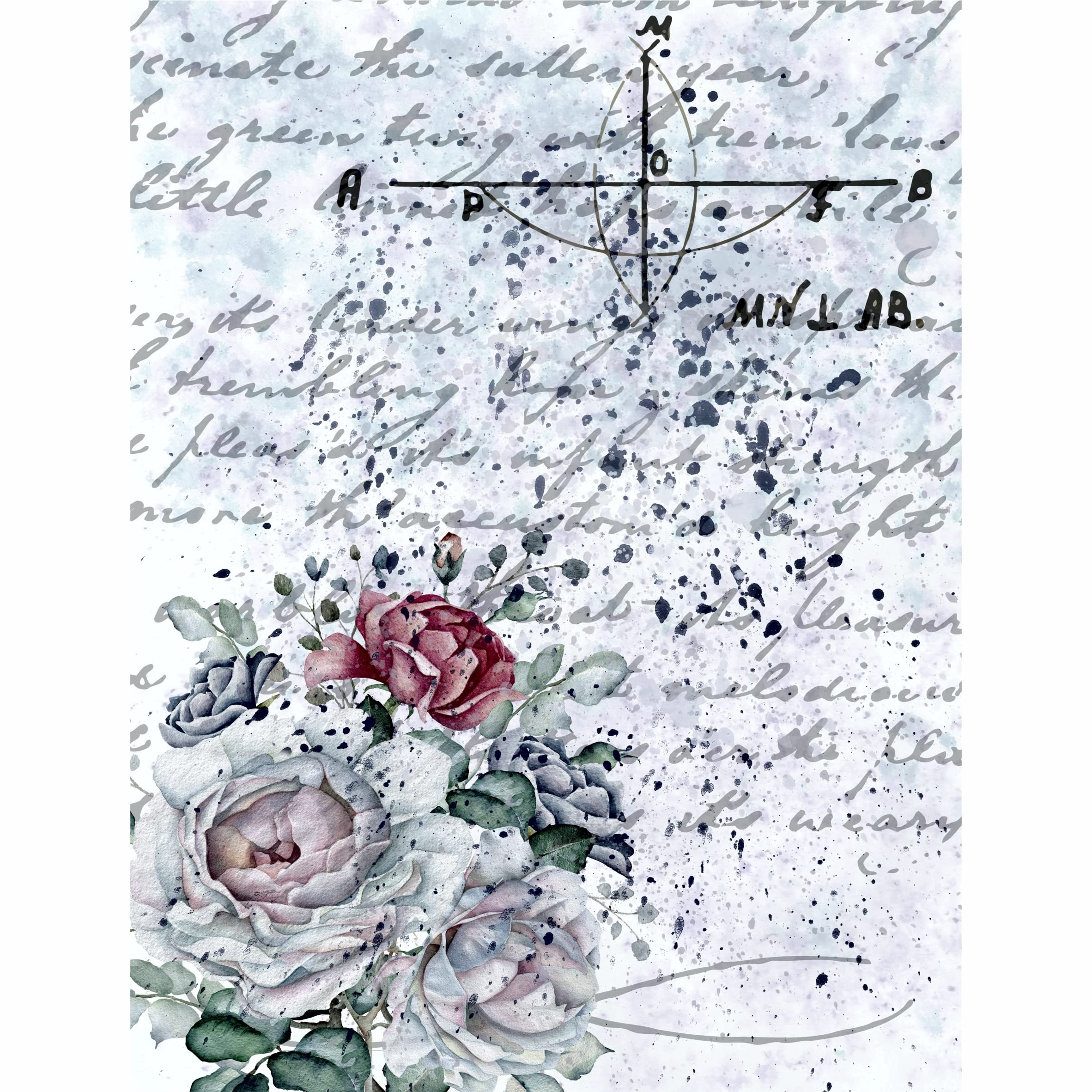 Carta Di Riso Di Gelso Per Decoupage - 6 Fogli 20,5x26,5 Cm, 30g/m², Con Stampe Floreali - Per Crafting, Collage E Tecnica Mista