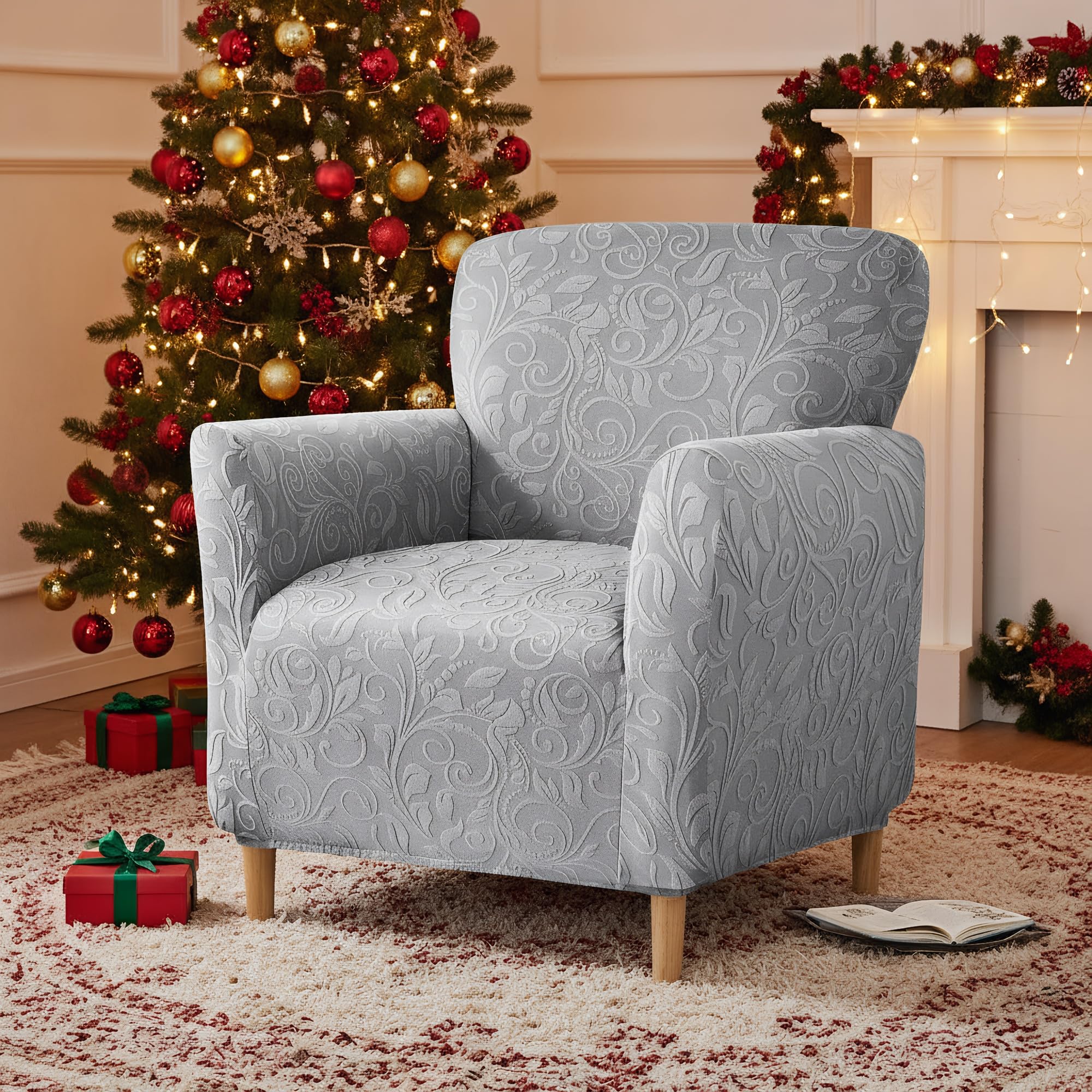 LiveGo Stretch Banquet Armchair Slipcover, Knit Chair Covers with Arms