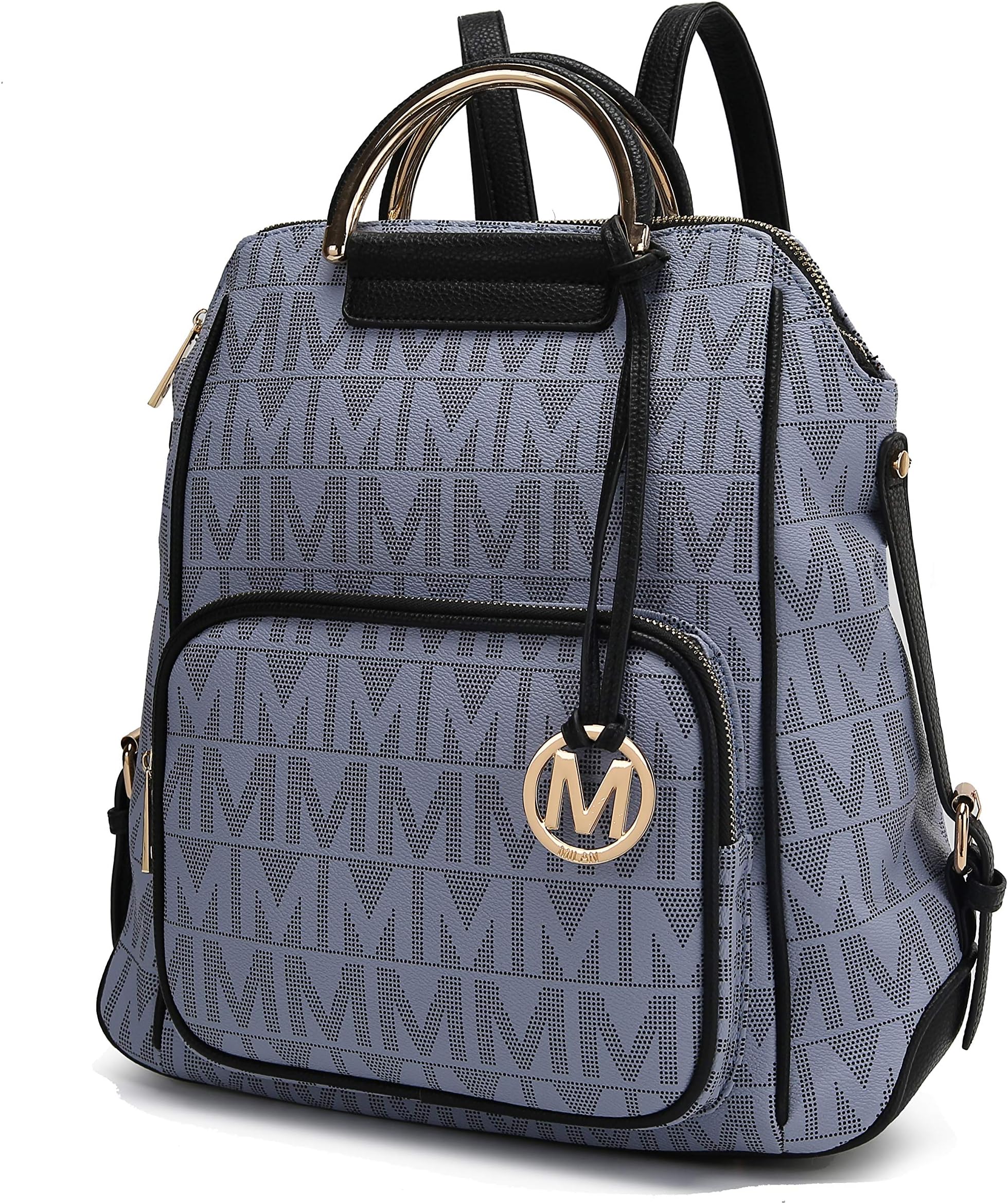 Mia K Collection PU Leather Backpack Purse for Women & Teenager Girls - Ladies Fashion Travel - Large Book Bag Top Handle