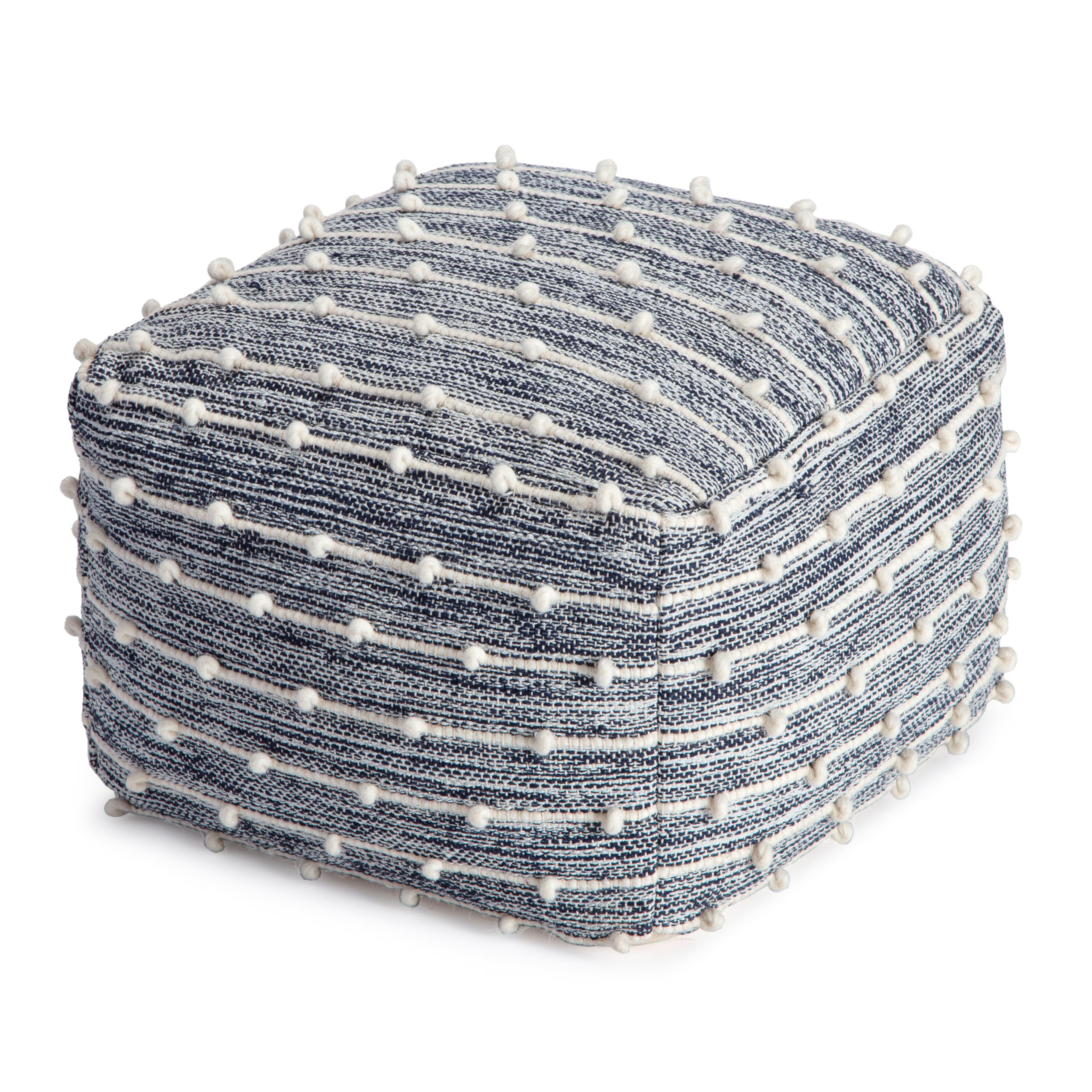 Anji Mountain 100% Handmade & Handcrafted Comfortable Home Décor Pouf Ottoman Footrest for Living Room, Bedroom, Nursery, Kidsroom, Patio Furniture - (22