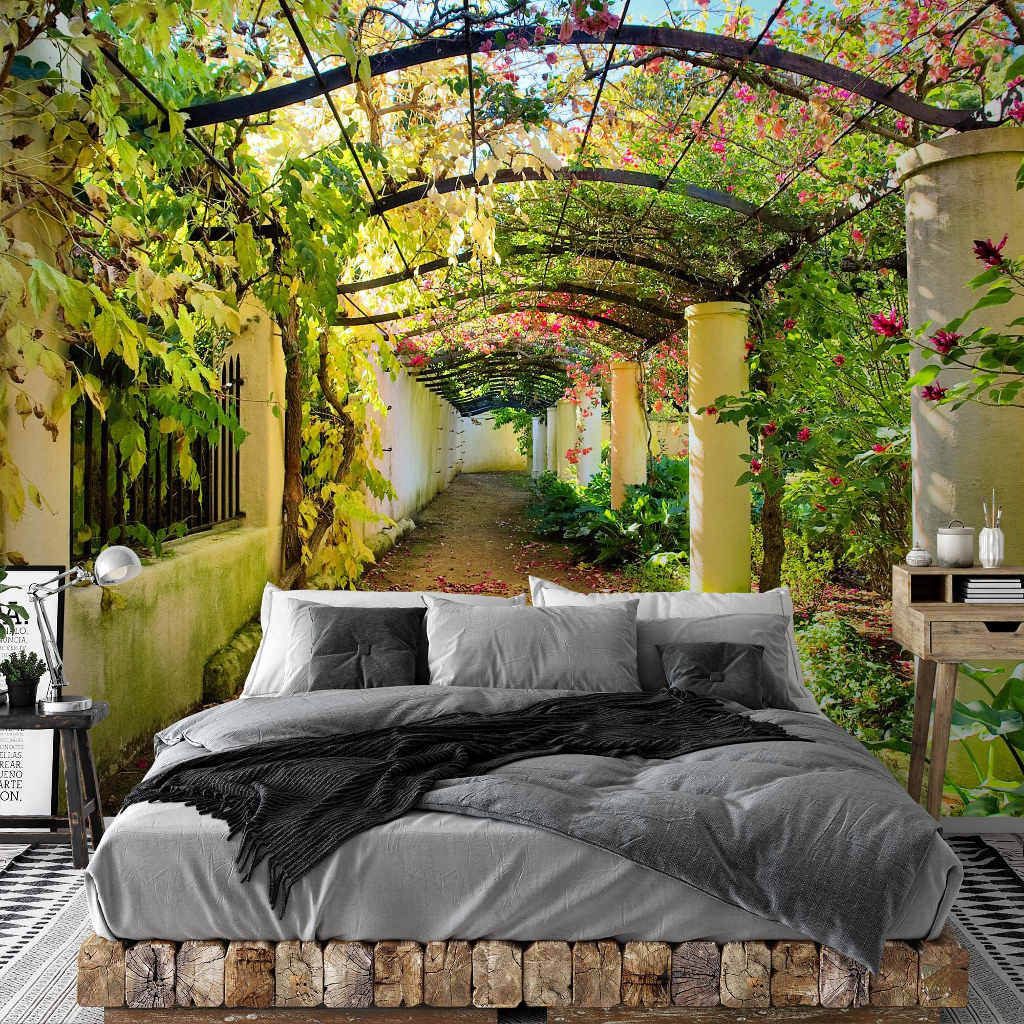 Runa Art Carta da parati fotografica 396 x 280 cm giardino Natura | Vello Decorazione Murale Soggiorno Camera Da Letto | Manifattura tedesca | verde 9003012a