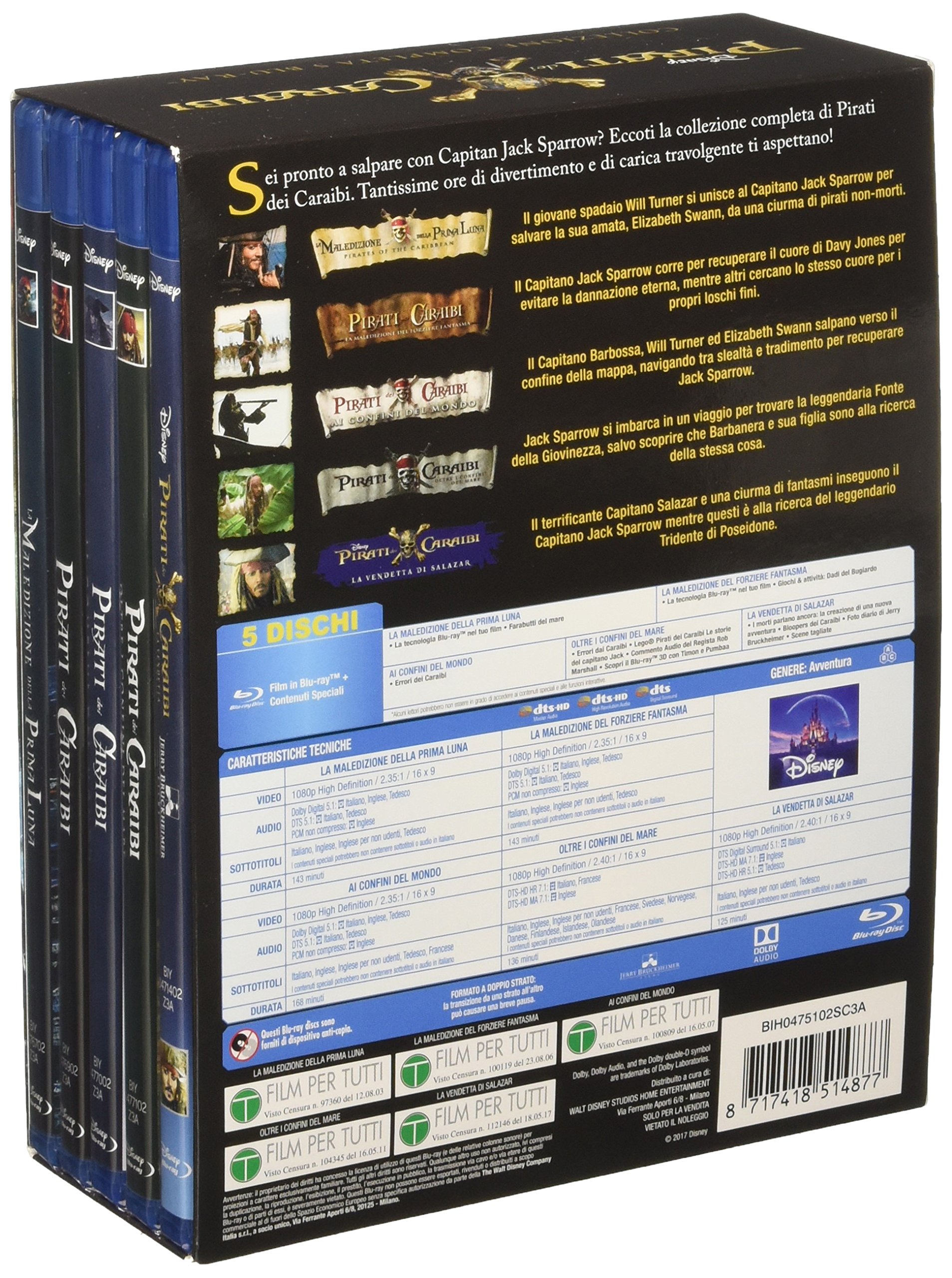 Pirati dei Caraibi Collection (5 Blu-Ray)
