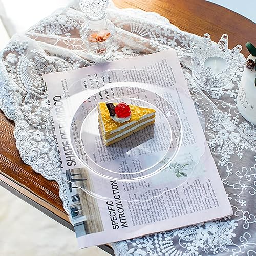 Miniatura 7 de WDF 60 platos desechables de plástico transparente de 7.5 pulgadas y 60 platos desechables de plástico transparente de 10.5 pulgadas, platos