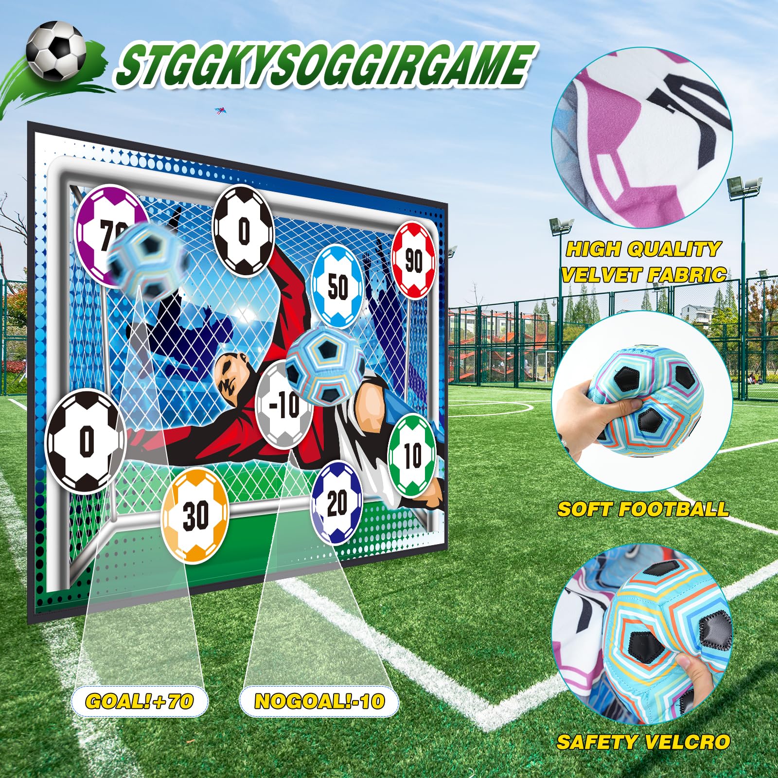 Soccer Ball Game Set for Kids: Indoor Outdoor Backyard Toss Soccer Goal Game with Balls, Toddlers Gift for 3 4 5 6 7 8 Year Old Boy Toys,Foldable Flannel Goals,Ideal for Parent-Child Bonding - Image 8