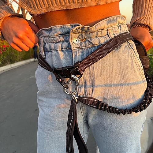 Miniatura 2 de Shed Defender Cinturón de correa para perro manos libres, visto en Shark Tank, se fija a cualquier correa, trotar y correr, hebilla resistente,