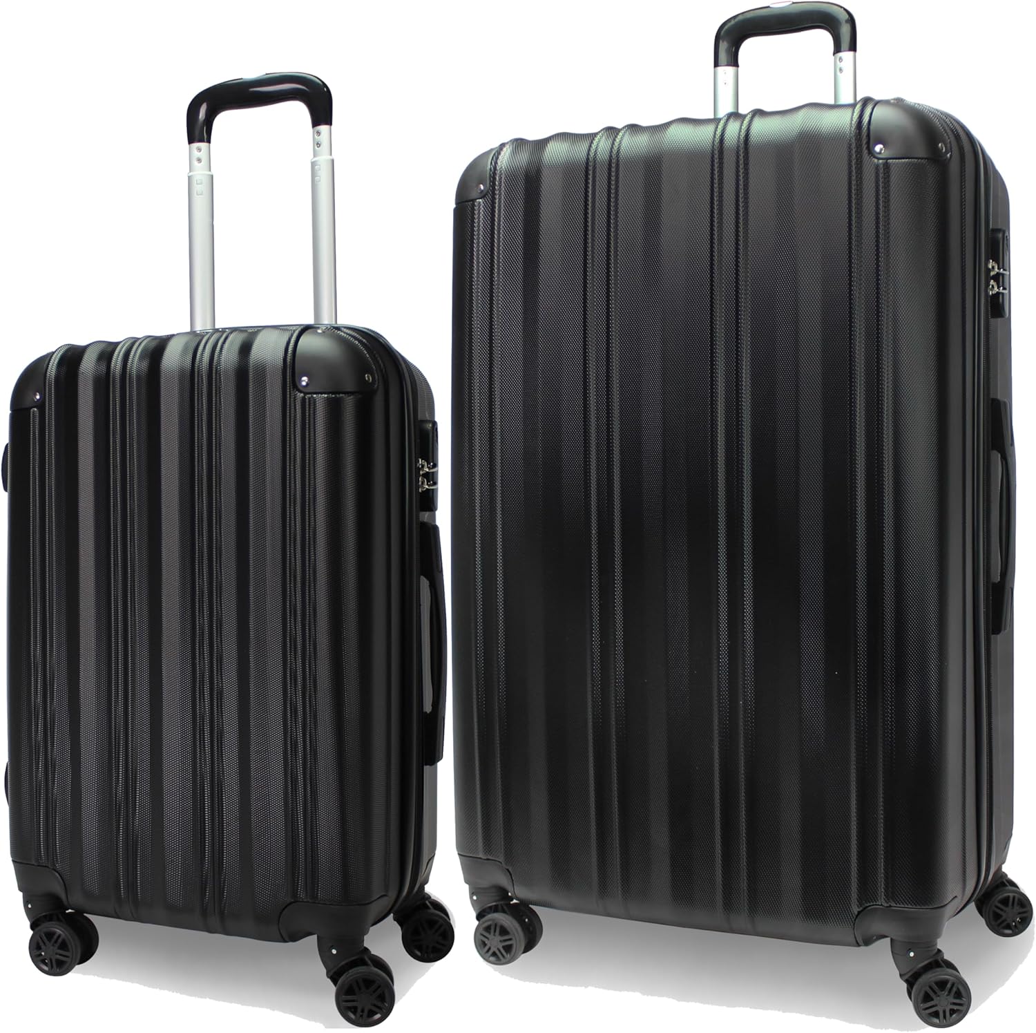 World Traveler Kemyer Quest 2-Piece Hardside Lightweight Expandable Spinner Suitcase Luggage Set - Black (20 & 29)