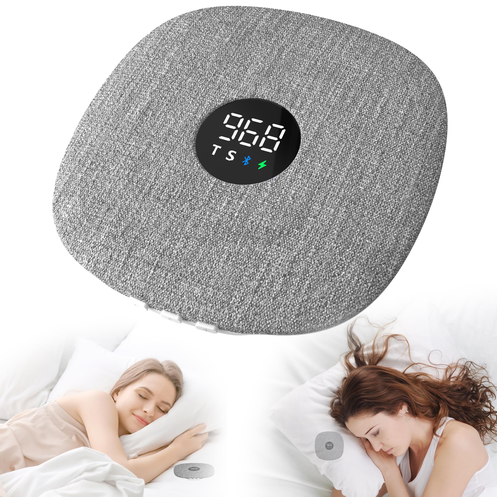 Mhaohuofu Under Pillow Speaker for Sleeping, Dual Bone Conduction Bluetooth Pillow Speaker with LED Display, Two Playback Modes, Timer Adjustment, 16 Hours Battery Life for Sleep Aid (Blue) — view 10