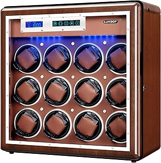 Automatic Watch Winder, Luxury Walnut Watch Winder for Rolex with Quiet Motor and Adjustable Upgraded Watch Pillows Battery Powered or AC Adapter Watch Winder Box for Men and Women