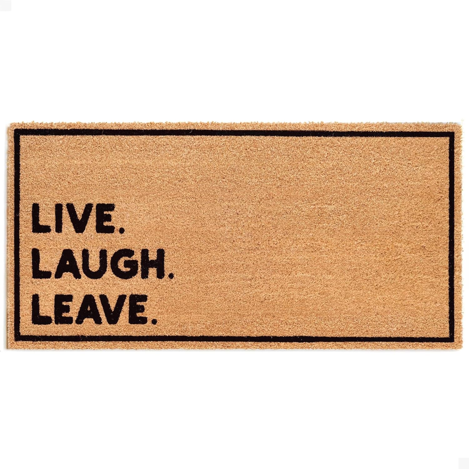 THEODORE MAGNUS Funny Door Mat - Welcome Mat for Front Door with Non-Slip Backing - Durable Coir Doormat - Perfect for Outside Entrance Matt - Outdoor/Indoor - Live Laugh Leave - 24" x 48"