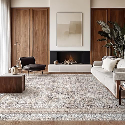 Miniatura 581 de Phantoscope Vintage Collection - Alfombra de área de 8 x 10 pies, alfombra grande para sala de estar, lavable, bohemio, antideslizante