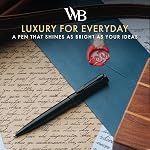 Wordsworth and Black Ballpoint Pen All Black Lacquer- Stunning Luxury Pen, Ink Refill, Best Gift Set for Men & Women, Refillable, Elegant, Nice Pens, Fine Point