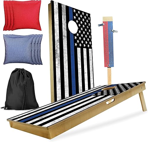 BackYardGamesUSA Professional Cornhole Set with Bags - Regulation Size Corn Hole Boards - Bean Bag Toss Game for Adults - Includes Score Tower and