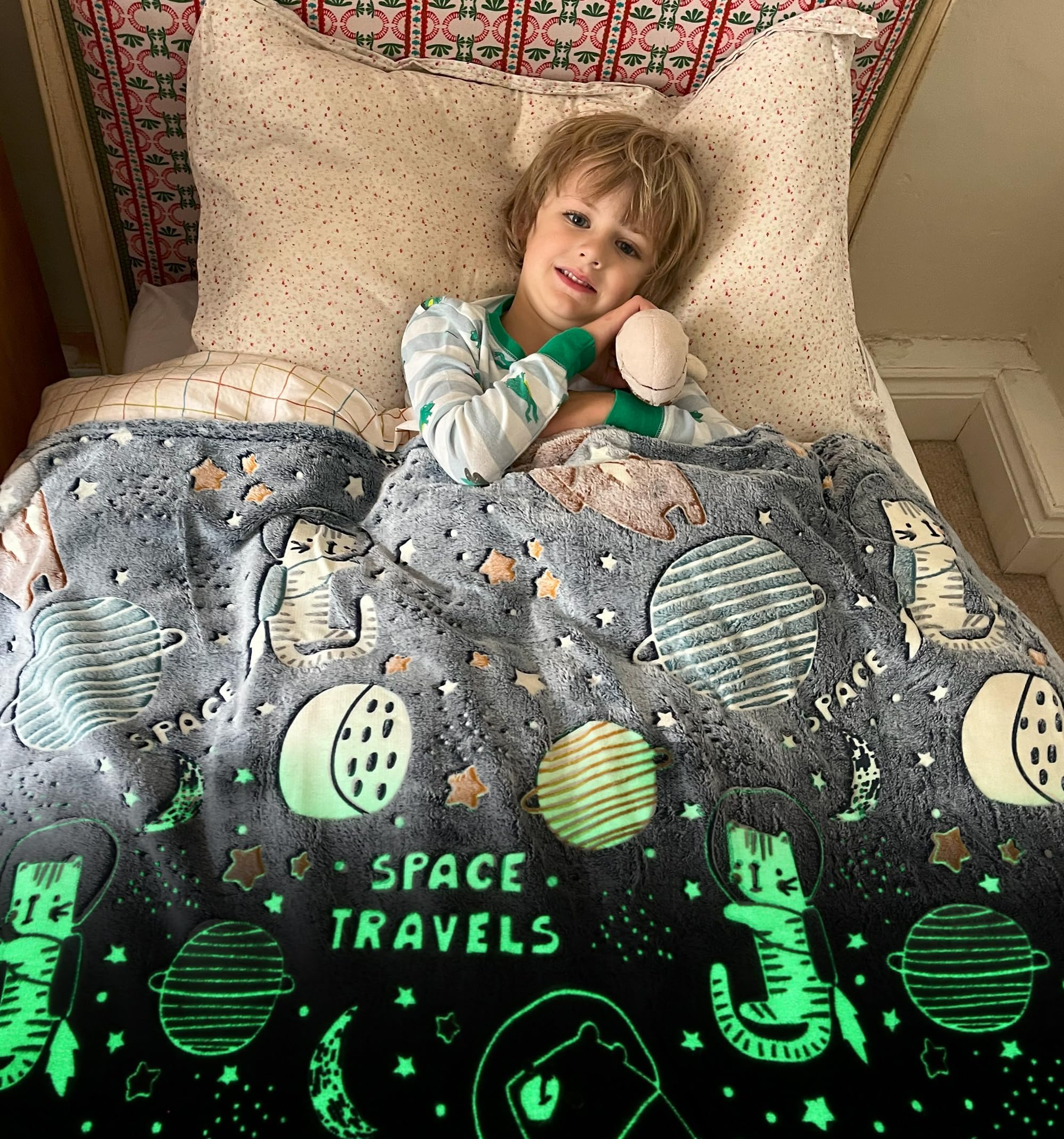 Kids Glow in The Dark Blanket Space Blanket for Kids