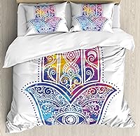 Vista 62 de Ambesonne Juego de funda de edredón de baloncesto, silueta de jugador de baloncesto, promoción de campeonato de competencia de atleta, juego de ropa