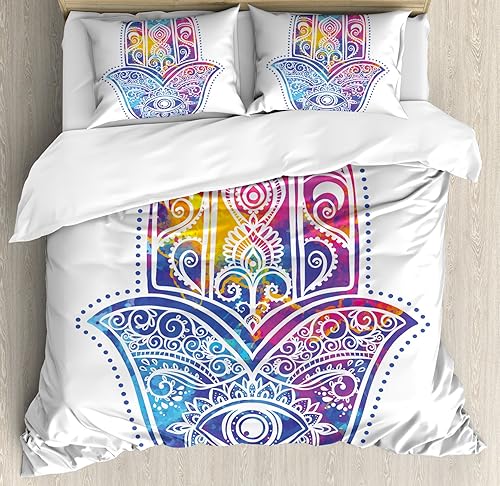 Miniatura 62 de Ambesonne Juego de funda de edredón de baloncesto, silueta de jugador de baloncesto, promoción de campeonato de competencia de atleta, juego de ropa