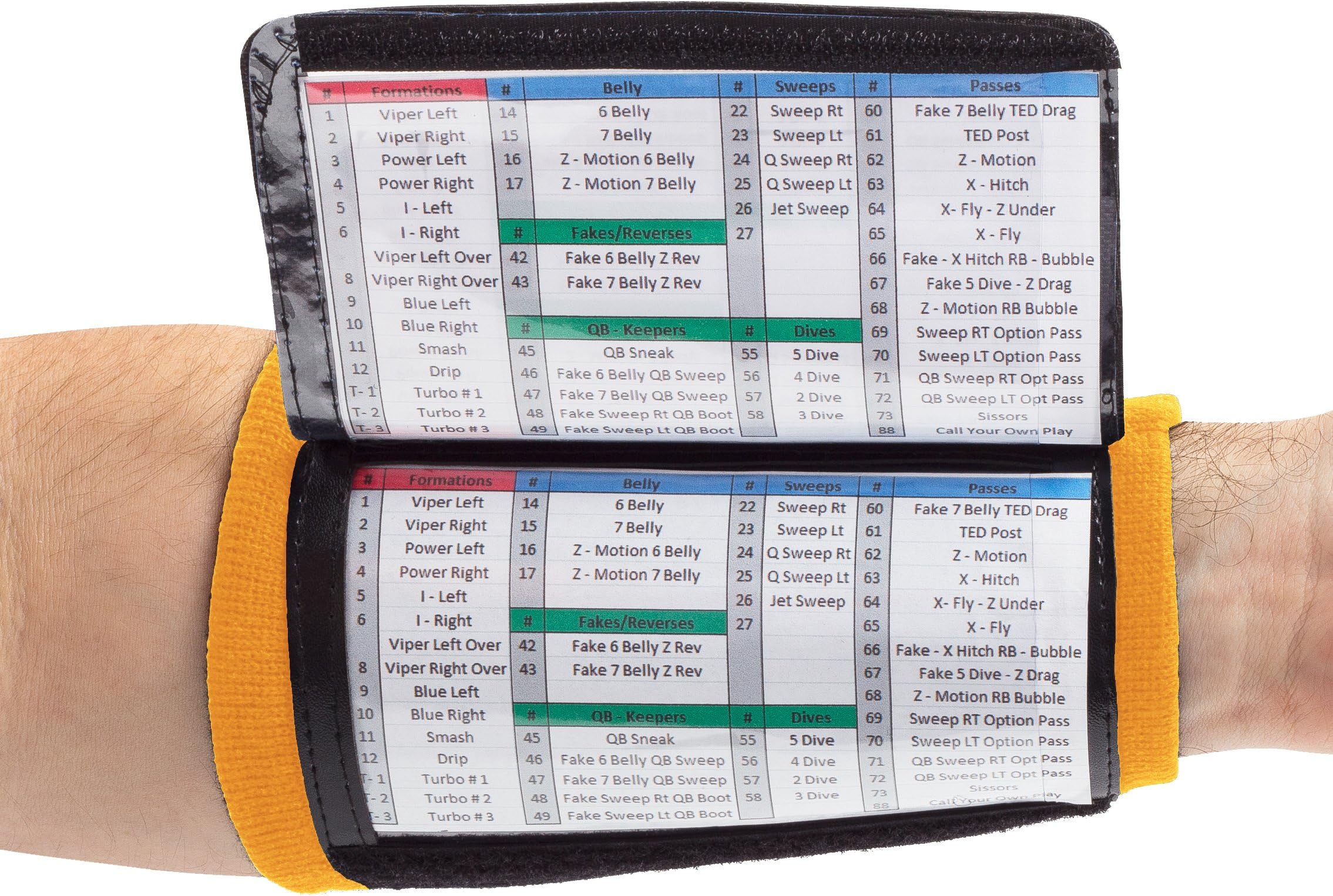 WristCoaches Football Play Wristbands - Youth Quarterback Gear - Wristband Playbook - Softball Wristbands for Signs