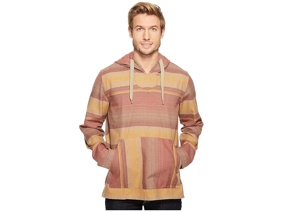 

Toad&Co Loreto Hoodie (Red Clay Stripe) Men's Sweatshirt, Brown