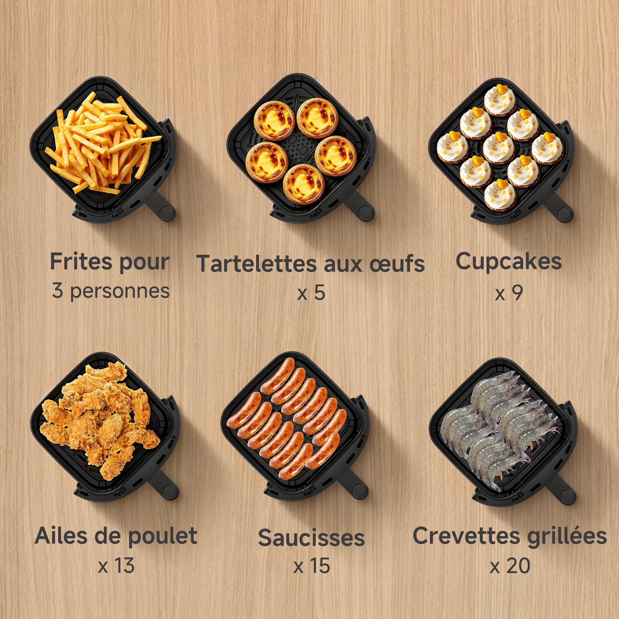 SIMPLUS Air Fryer 5L avec Fenêtre Visible, Friteuse sans Huile 1300W, 10 Menus Guidés, Contrôle par Molette, Compacte, 43dB Silencieuse, Cuisson Vapeur, 60-200°C, Jusqu'à 2-5 Personnes, Noir