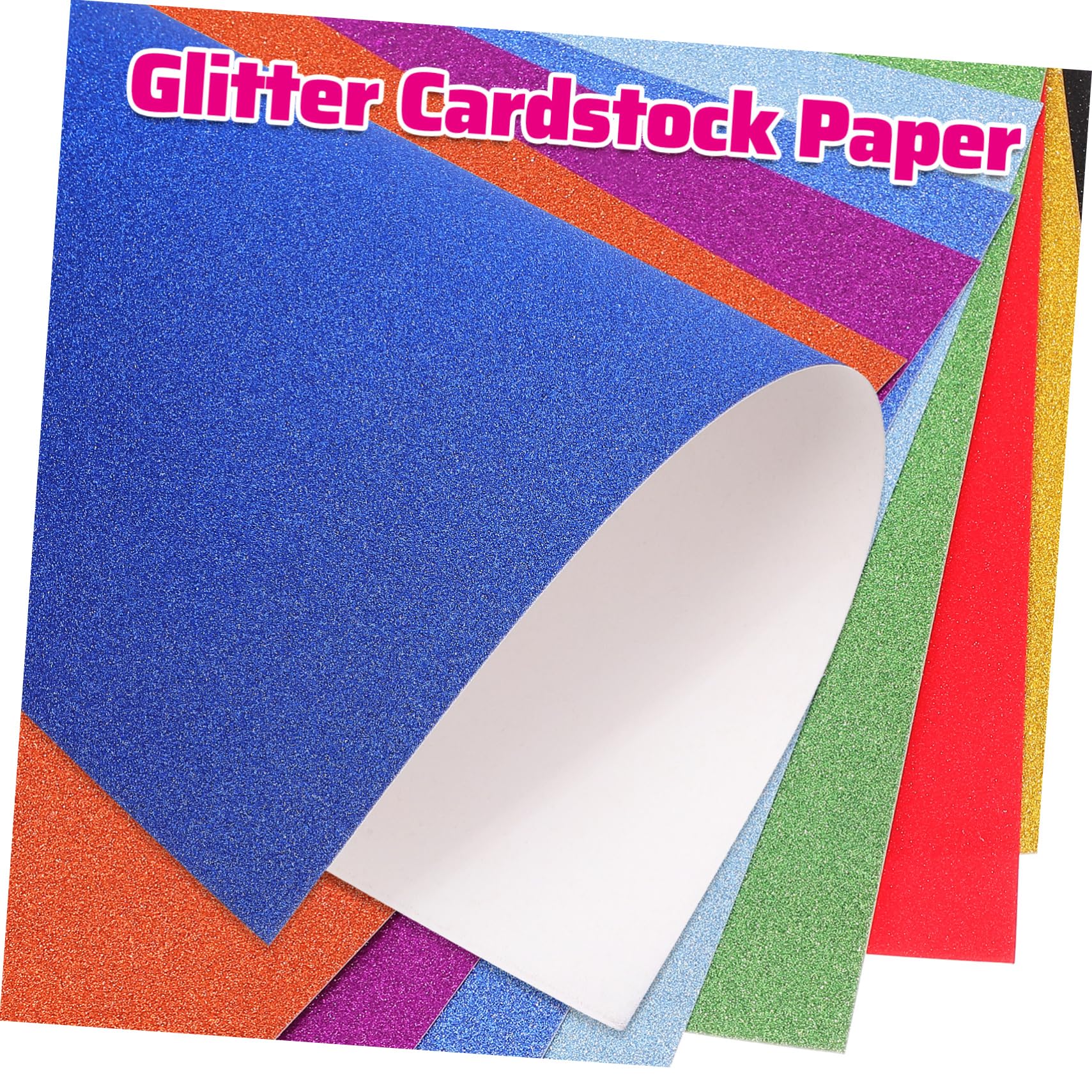 Cartoncini Glitter 60 Fogli Cartoncino Glitterato 250g | Carta per Lavoretti Creativi, Facile da Piegare e Incollare, Effetto Brillante e Resistenza allo Sbiadimento Colore Casuale