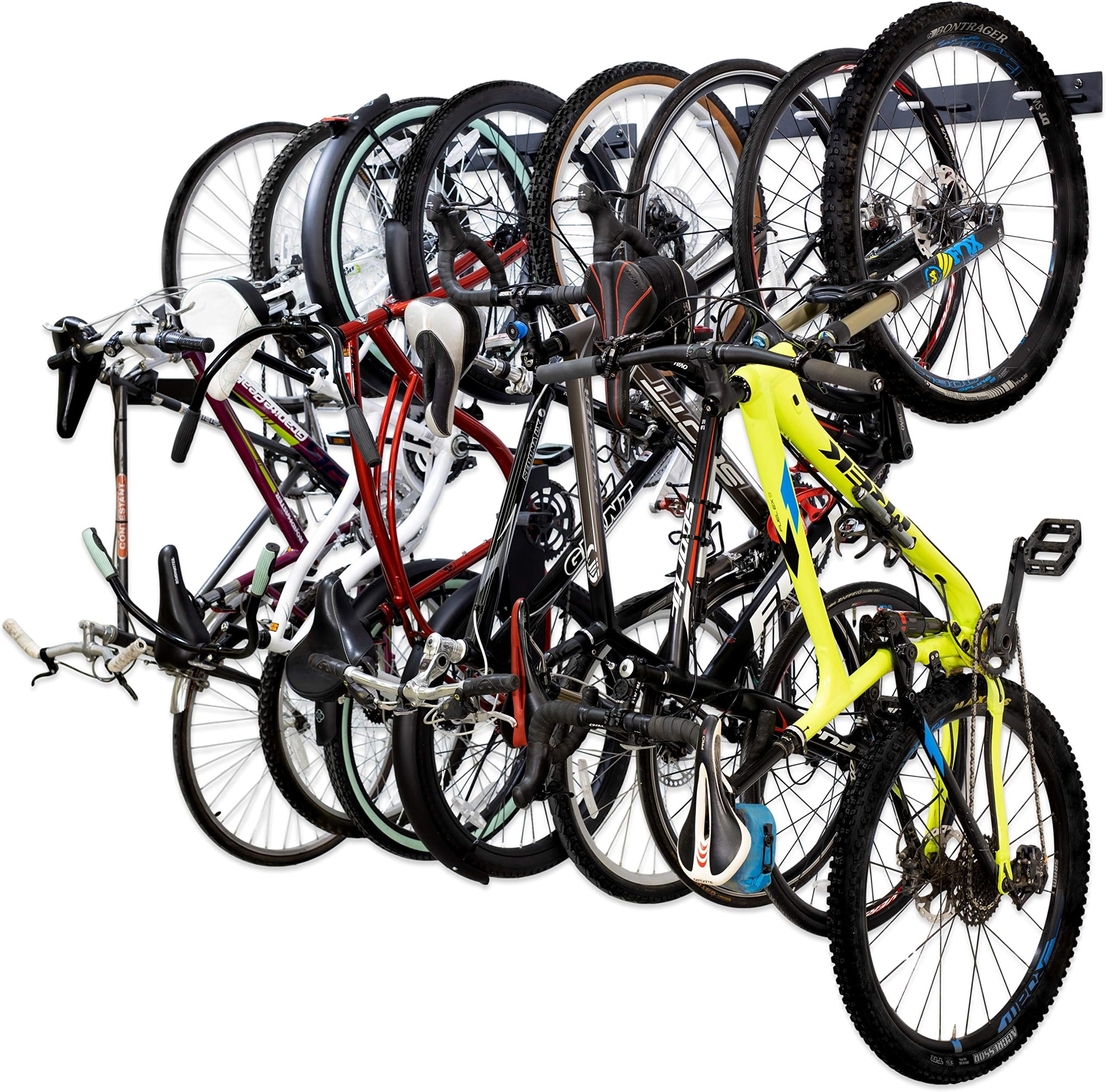 StoreYourBoard Virginia Bike Co BLAT 8 Bike Racks, Garage Wall Mount Bike Storage, Heavy Duty Solid Steel Bike Hooks, up to 400lbs, 72-inch