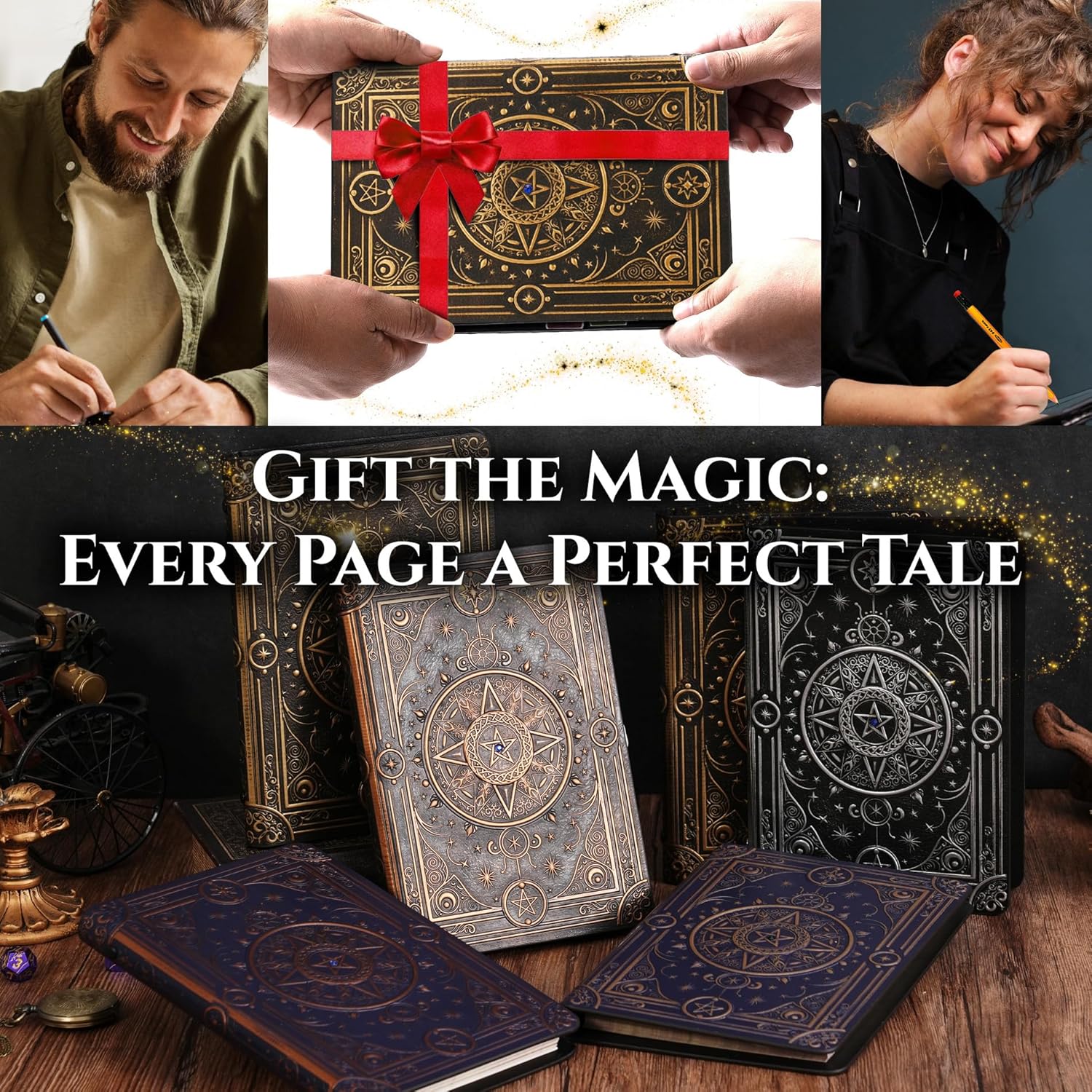 Magic Refillable Notebook Journal Binder for DND: A5 Story Forge 400 Pages (200 Sheets) with Worn Ancient Magic Design for DND or Fantasy Enthusiasts - Perfect for Dungeons and Dragons (D&D)