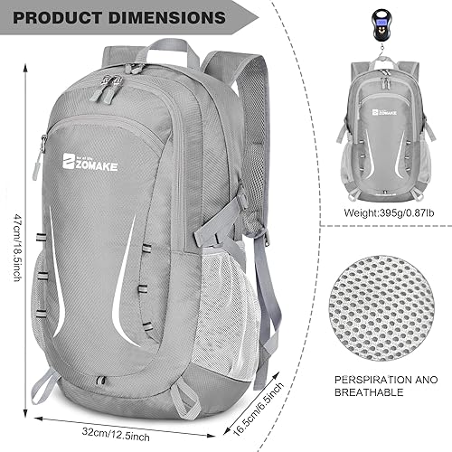 Vista 32 de Zomake - Mochila de senderismo plegable resistente al agua, mochila ligera de 40 litros para viajes, mochila plegable Amarillo,Negro -,Azul