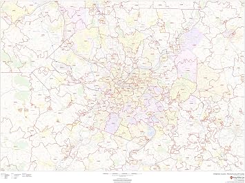 Allegheny County, Pennsylvania Zip Codes - 48" x 36" Laminated Wall Map