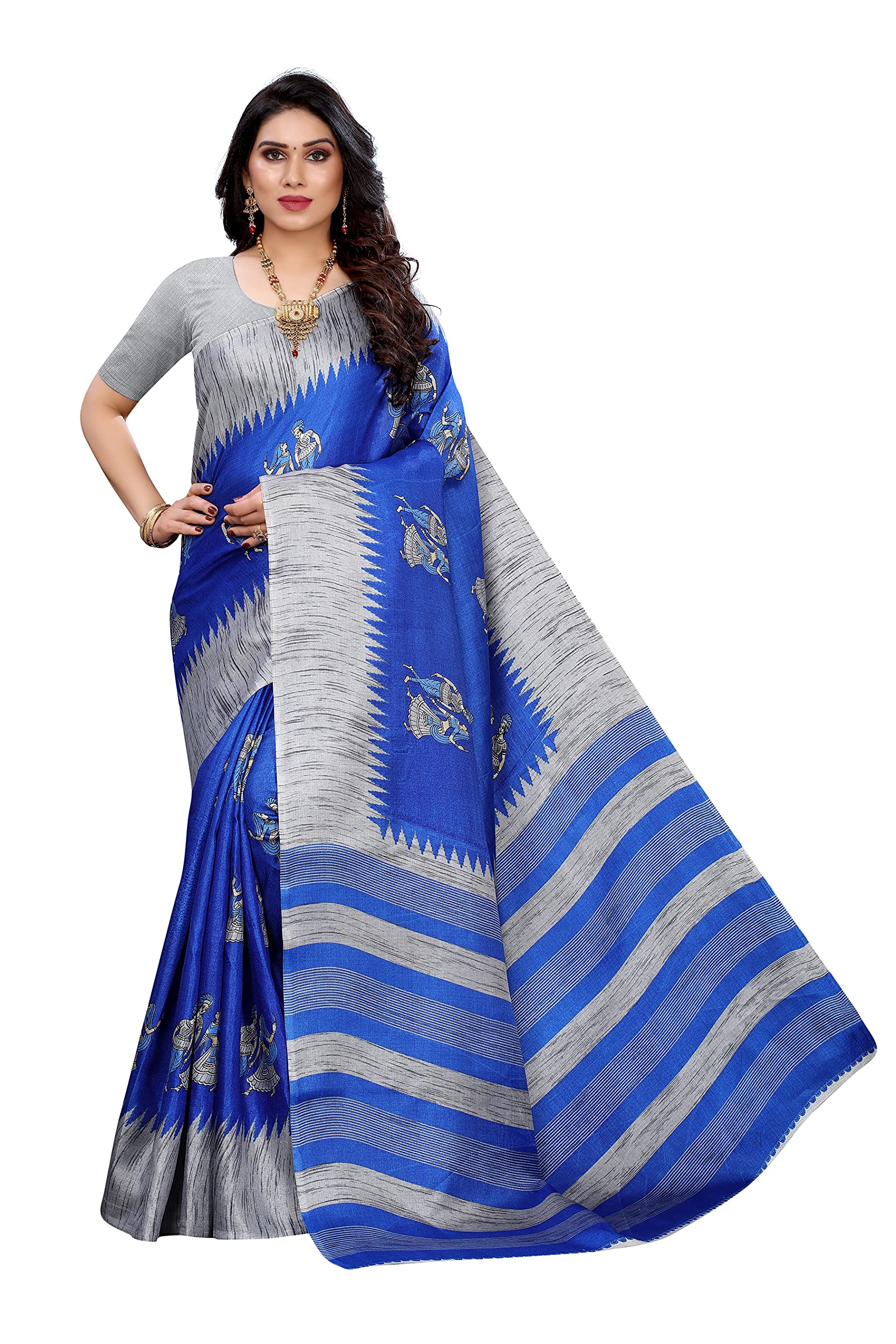 Yashika Sari donna tessuto arte seta lunghezza standard - Foto 11 di 13