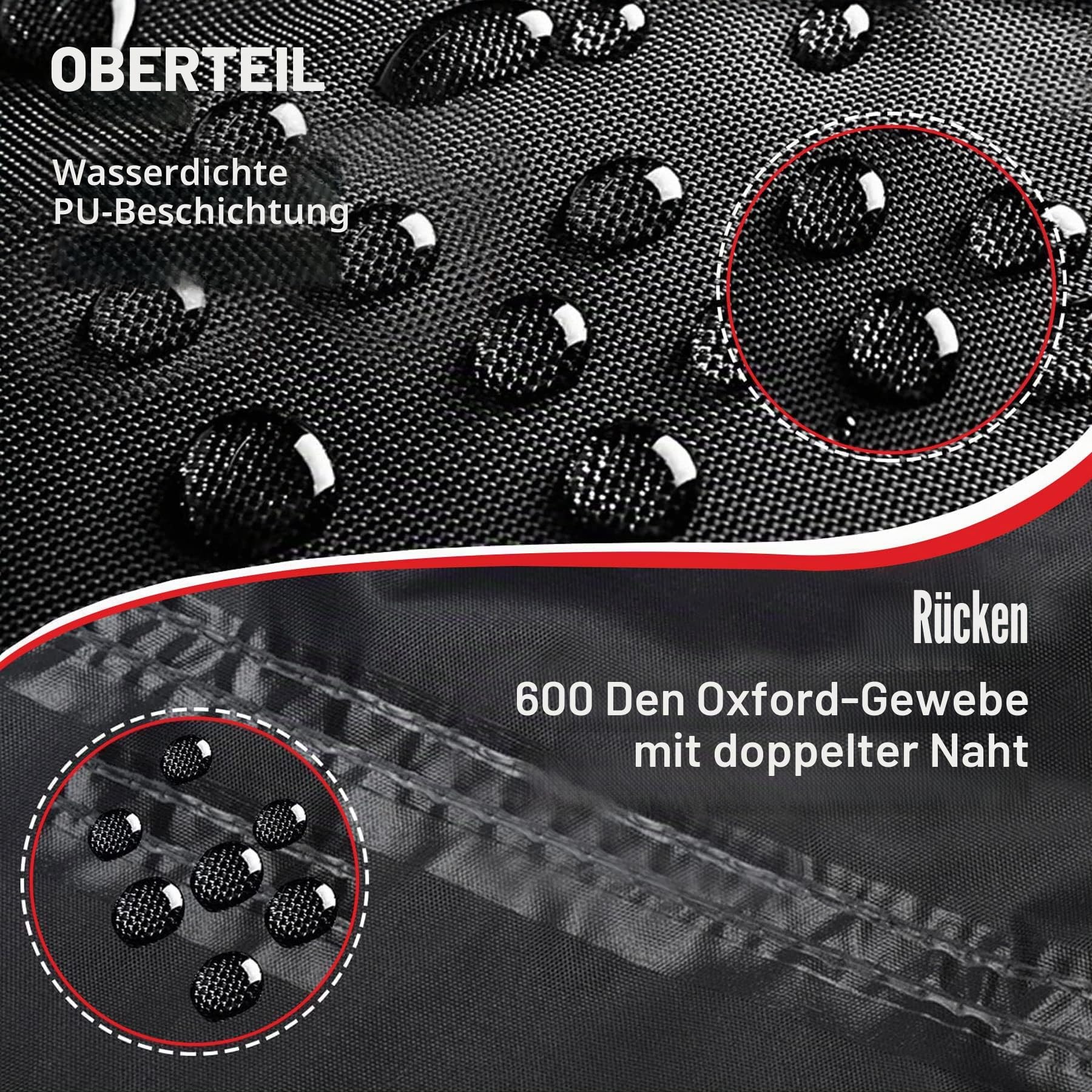Zettum Rasenmäher Abdeckung, Abdeckhaube für Rasentraktor 600D Oxford PU Beschichtung Heavy Duty & Wasserdicht Rasenmäher Schutzhülle