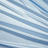 Vista 2 de Sábana encimera de satén tamaño individual, de lujo y suave como la seda, color azul bebé