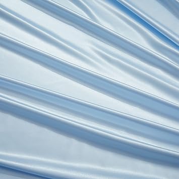 Satin Queen Flat Sheet, Baby Blue | Luxury, Silky Soft, Bed Top Sheet Only