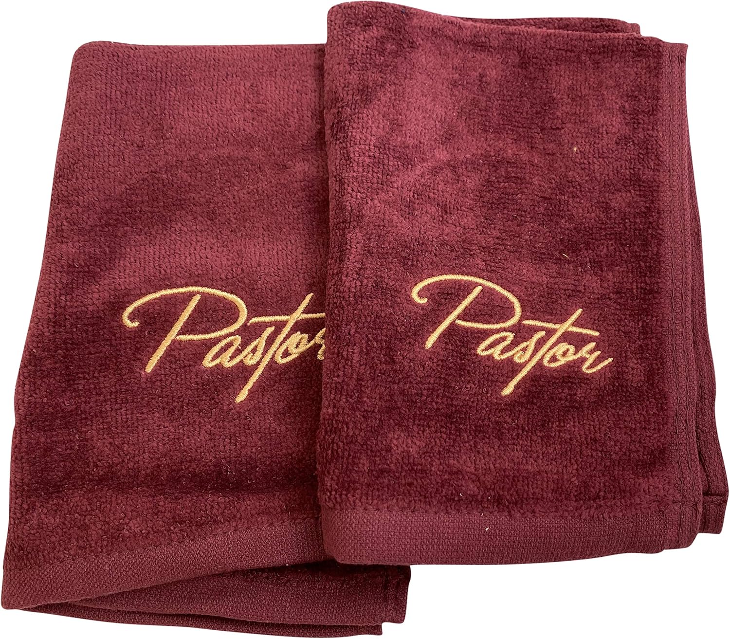 Westmon Works Pastor Towel Set in Burgundy Christian Church Service Accessories, Set of 2