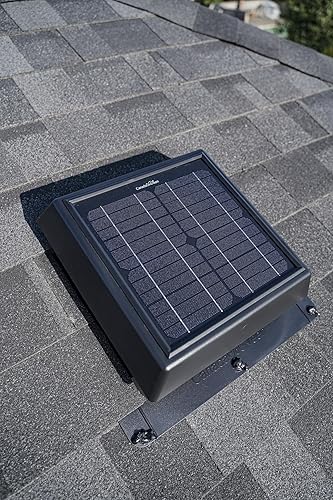 Vista 3 de 4 estaciones de ventilación de policarbonato con energía solar, diseño resistente a la intemperie, enfría silenciosamente hasta 500 pies cuadrados