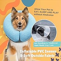 Vista 6 de Big Ant Collar inflable protector para perros y gatos, cono suave para perros después de la cirugía, collar de dona para cuello de perro, collar