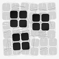 LowerPriceUSA TENS Unit Pads 2x2 Electrode Replacement Patches - 48 Pack Reusable for TENS EMS Pain Relief