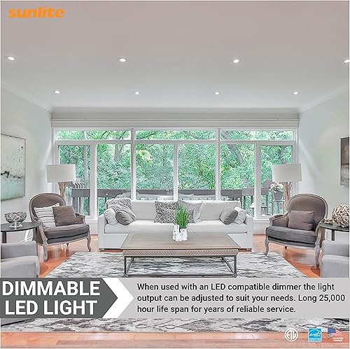 Miniatura 4 de Sunlite 40982-SU - Bombilla LED PAR30 de cuello corto, 9 vatios, (equivalente a 75 W), 850 lúmenes, base de tornillo medio (E26), regulable,