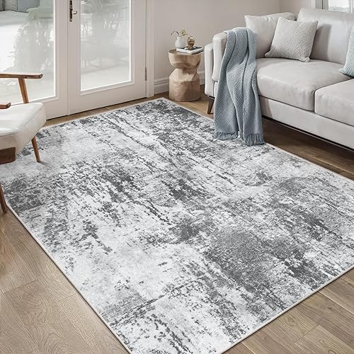 Miniatura 56 de Ciicool Alfombra abstracta moderna para sala de estar, 5 x 7 pies, lavable a máquina, antideslizante, alfombra contemporánea de pelo bajo para