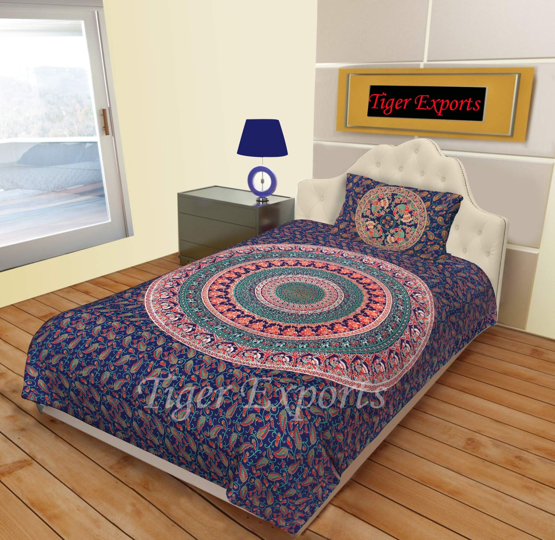 TIGER EXPORTS Cotton Wall Tapestry (140 x 215 cm, Multicolour)