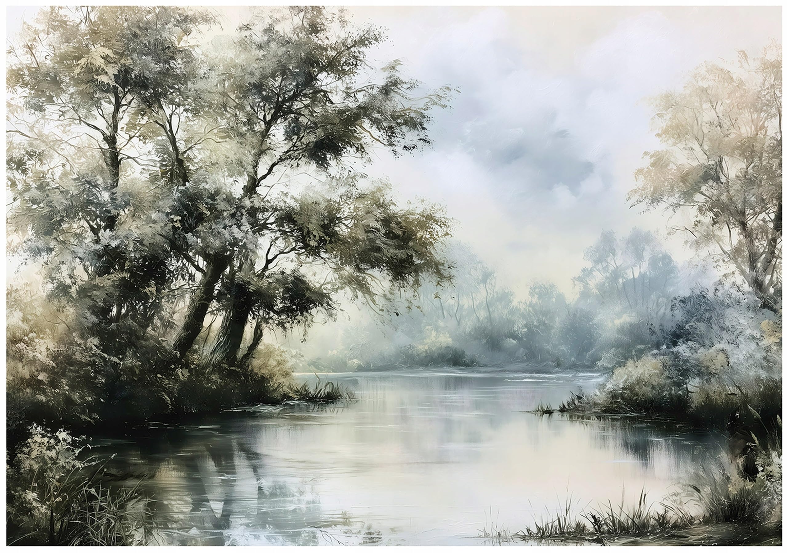 Wallarena River Green Non-Woven Photo Wallpaper 300 X 210 Cm