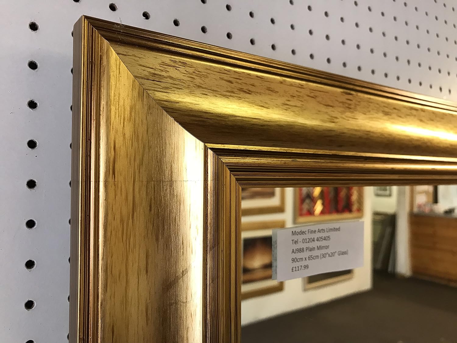 NEW MODERN 77mm PLAIN SHAPED GOLD WALL AND OVERMANTLE MIRRORS VARIOUS