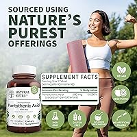 Vista 4 de Natural Nutra Time Release Ácido pantoténico 500 mg, suplemento de vitamina B5 para apoyo suprarrenal, estrés, ayuda a romper la grasa