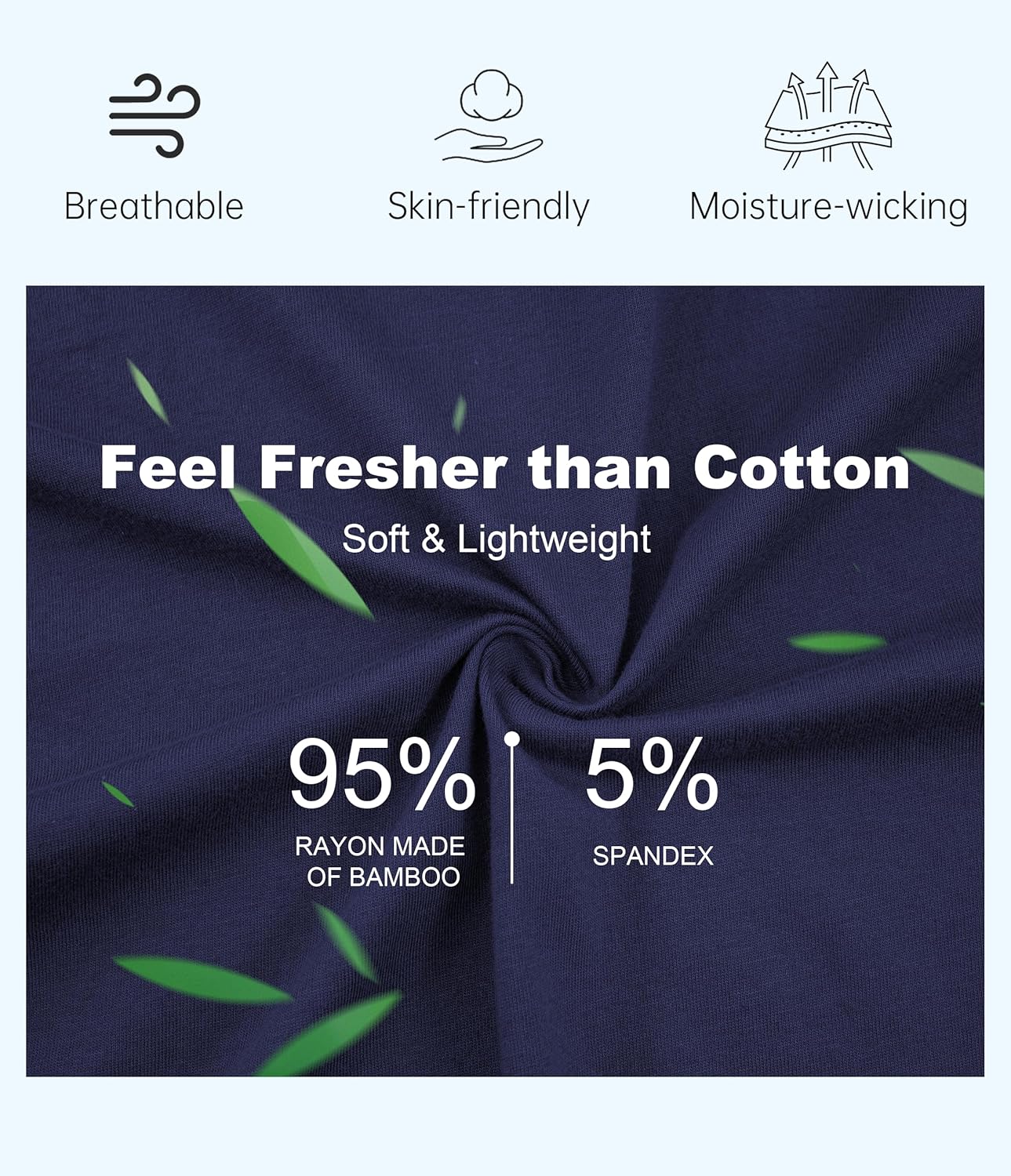 CF Mens Bamboo Rayon Pajamas Set Soft Sleepwear Short Sleeve Shirts & Pajama Pants Lightweight Summer Pjs Loungewear S-XL - Image 4